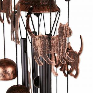 Accent 10018191 26-inch Bronze Wind Chimes With Bells And Cats