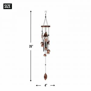 Accent 10018191 26-inch Bronze Wind Chimes With Bells And Cats