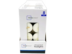 AA350 | Bulk Buys Mainstays Unscented 8 Pack Tealight