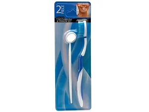 Bulk Buys Dental Care Set: Toothbrush & Reflective Mirror