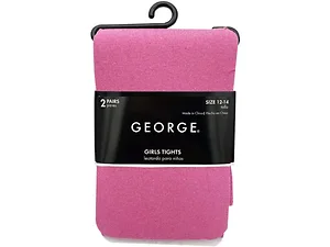 AA005 | Bulk Buys George Girls 2 Pack Tights, Pink & White,
