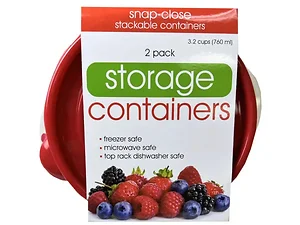 Bulk Buys 2-Pack BPA-Free Round Food Storage Containers