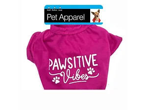 DI750 | Bulk Buys Pawsitive Vibes Dog T-Shirt for Small to