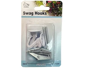 AA387 | Bulk Buys My Helper 2 Pack White Swag Hooks with