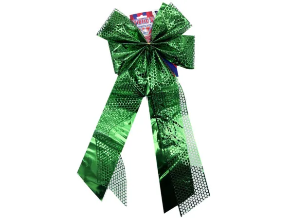 Bulk GW991 Green 8quot; X 16quot; Honey Comb Festive Bow