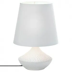 Accent 12503 Dimpled Base White Ceramic Table Lamp