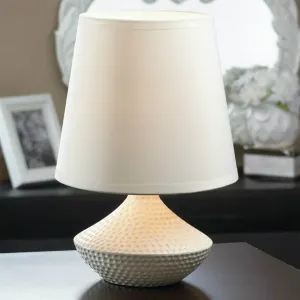 Accent 12503 Dimpled Base White Ceramic Table Lamp