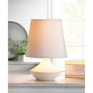 Accent 12503 Dimpled Base White Ceramic Table Lamp