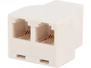 Nippon AD-64-F2F-WH Rj11 Telephone Jack Splitter Adapter - Male To 2 F