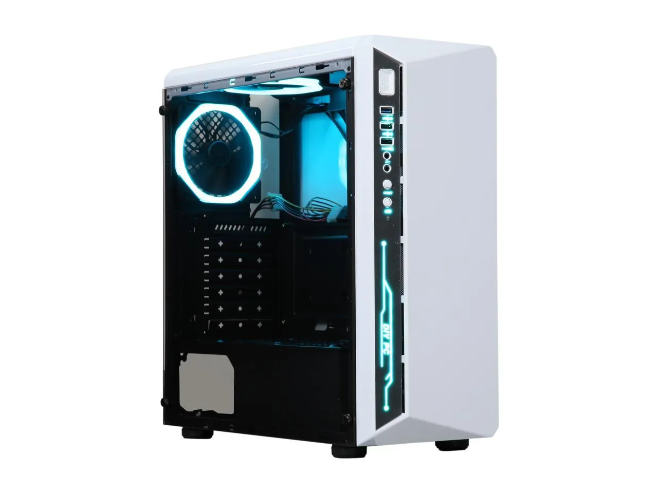 Diypc DIY-Model X-W-RGB X-w Rgb Atx Mid Tower Case With Rgb Fans