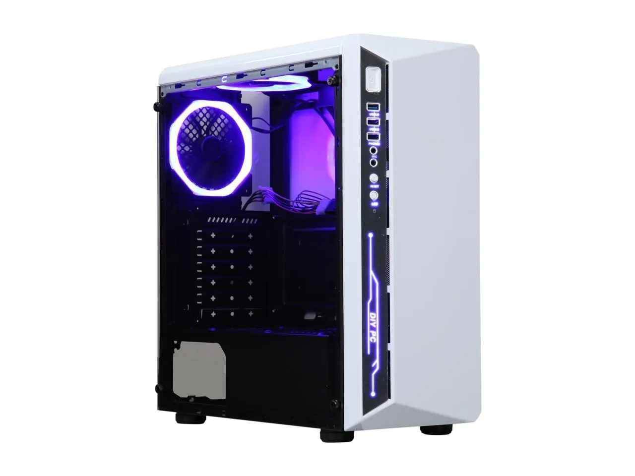 Diypc DIY-Model X-W-RGB X-w Rgb Atx Mid Tower Case With Rgb Fans