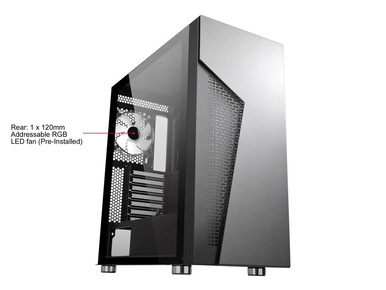 Diypc IDX2-BK-ARGB Idx2-bk-argb Atx Mid Tower Case With Argb Fan