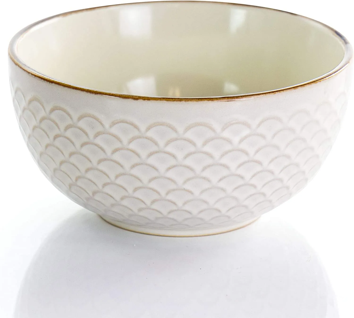 Elama EL-HONEYIVORY Geometric Embossed Stoneware Honeycomb Pattern Tab