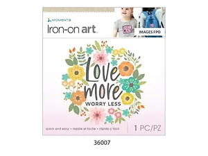 CS202 | Bulk Buys Momenta Iron-On Heart - Love More, Worry