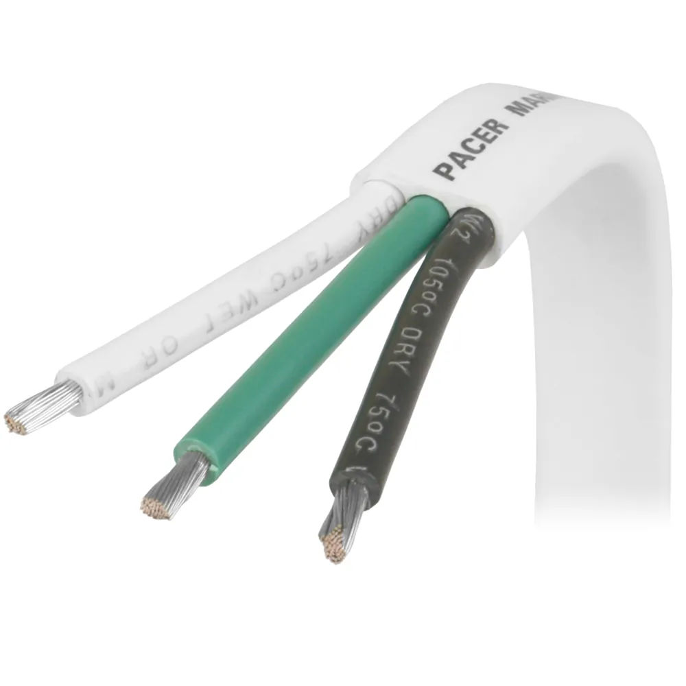 Pacer W12/3-250 Pacer 123 Awg Triplex Marine Cable - Black, Green, Whi