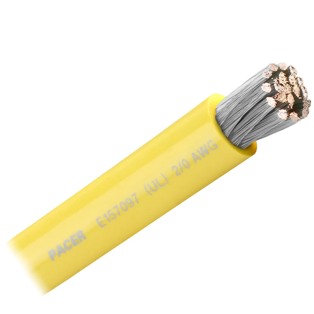 Pacer WUL2/0YL-FT Premium Yellow 20 Awg Marine Battery Cable - Per Foo