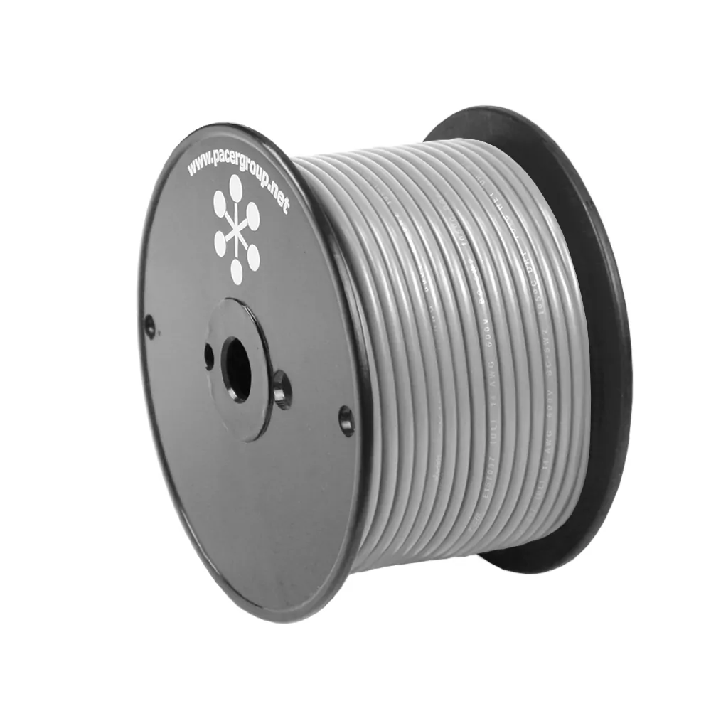 Pacer WUL18GY-100 Pacer 18 Awg Marine Wire - 100' Grey Insulated Wire