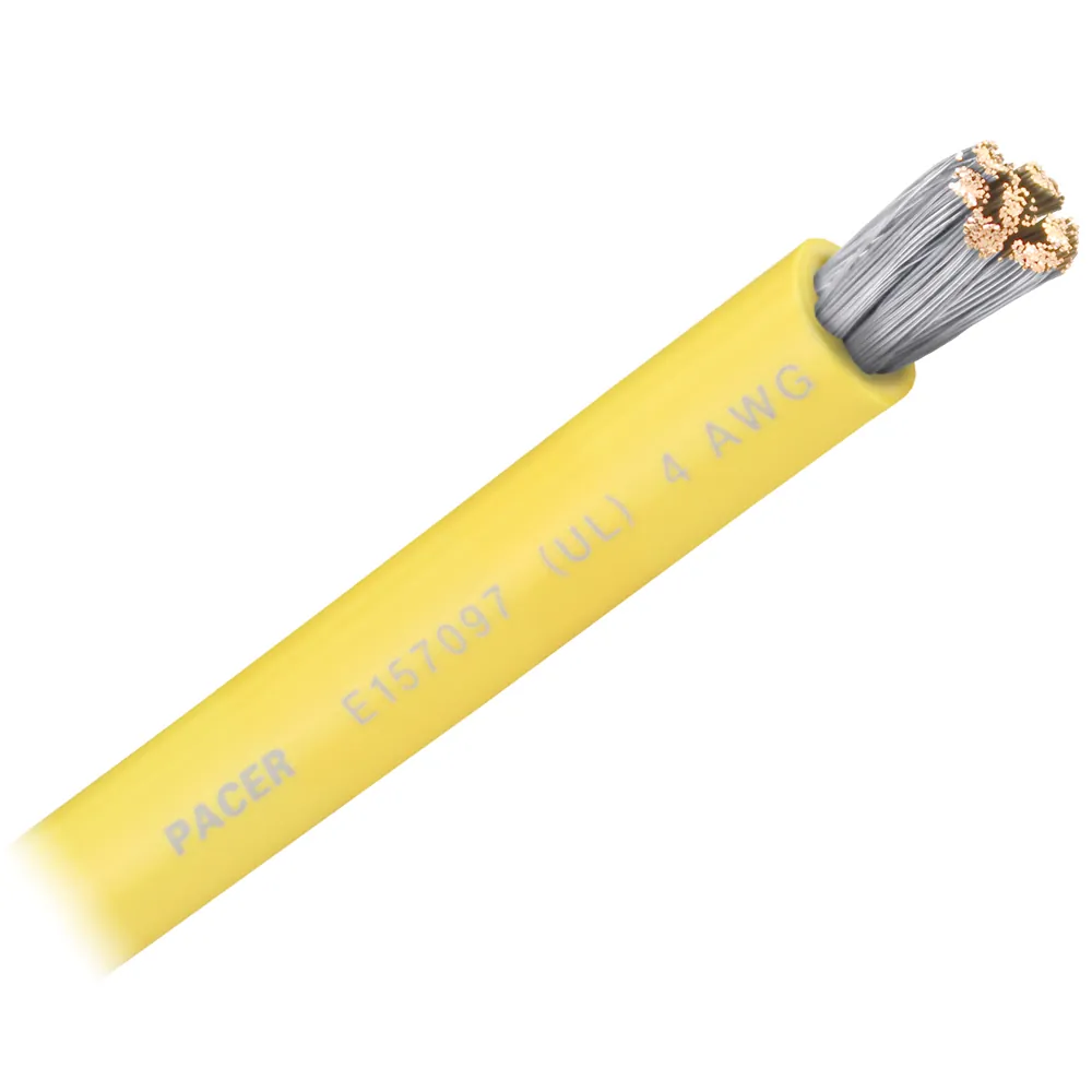 Pacer WUL4YL-FT Flexible 4 Awg Yellow Marine Battery Cable - Per Foot