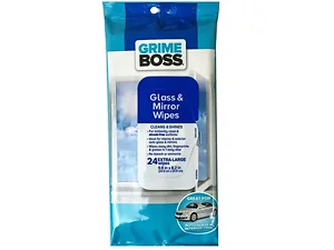Bulk Buys Grime Boss Extra Large Glass & Mirror Wipes - 24