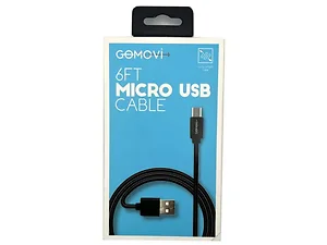 AA461 | Bulk Buys GoMovi 6ft Braided Micro USB Charging