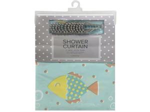 Bulk DB467 Homewear 70quot; X 72quot; Gone Fishing Shower Curtain With