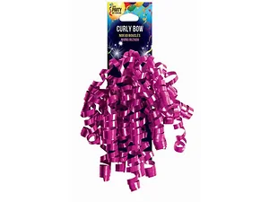KA916 | Bulk Buys Vibrant Hot Pink Curly Adhesive Gift Bow