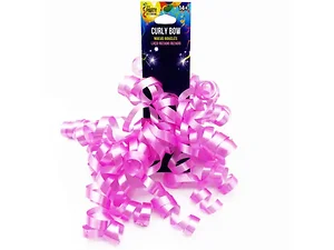 KA919 | Bulk Buys Vibrant Pink Curly Adhesive Gift Bow for