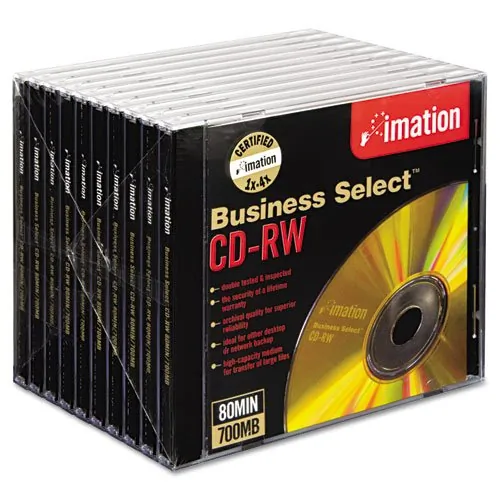 Imation 5112216559 Gold Cd-rw Discs, 10-pack, 700mb, 4x Speed