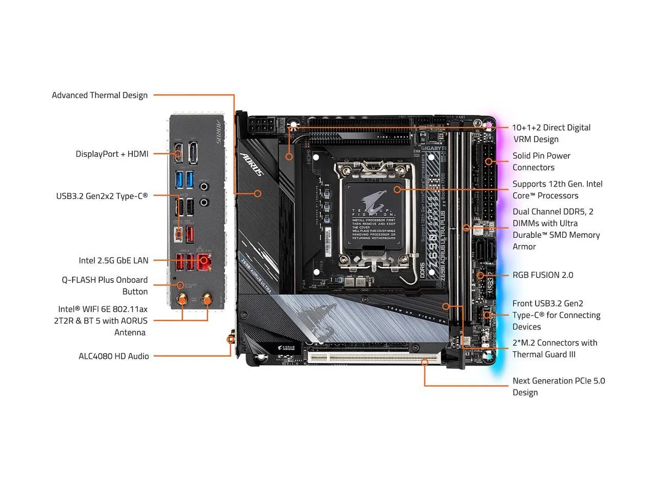 Gigabyte Z690I AORUSULTRAPLUS DDR4 Z690i Aorus Ultra Plus Ddr4 - 1.0 -