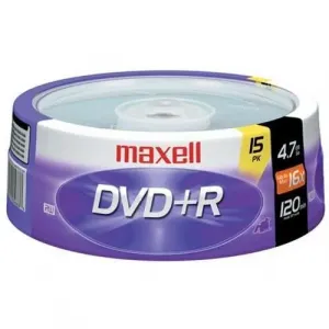 Maxell 639008 Dvd+r, 4.7gb,16x, 15pk Spindle