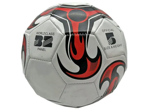 Bulk GE822 Size 5 Soccer Ball With Red Flame Design