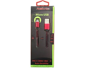 AB377 | Bulk Buys Acellories 6ft Red Micro USB Cable - Fast