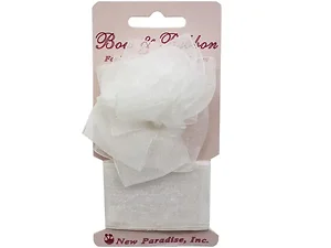 AB420 | Bulk Buys Elegant White Bow and Ribbon Set for