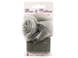 AB421 | Bulk Buys Elegant Silver Bow and Ribbon Gift Set