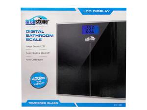 Bulk AA720 Arch Stone Tempered Glass Digital Bathroom Scale In Black