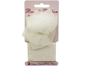 AB419 | Bulk Buys Elegant Ivory Bow and Ribbon Set for