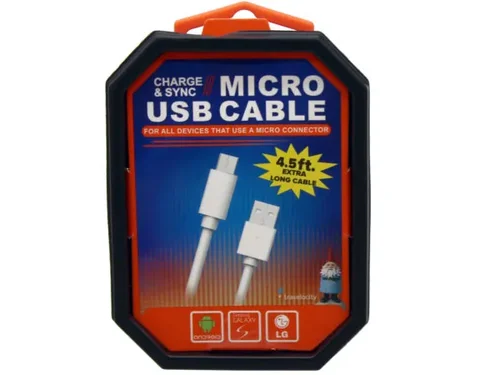 AB154 | Bulk Buys Travelocity 4.5ft Micro USB Cable - White
