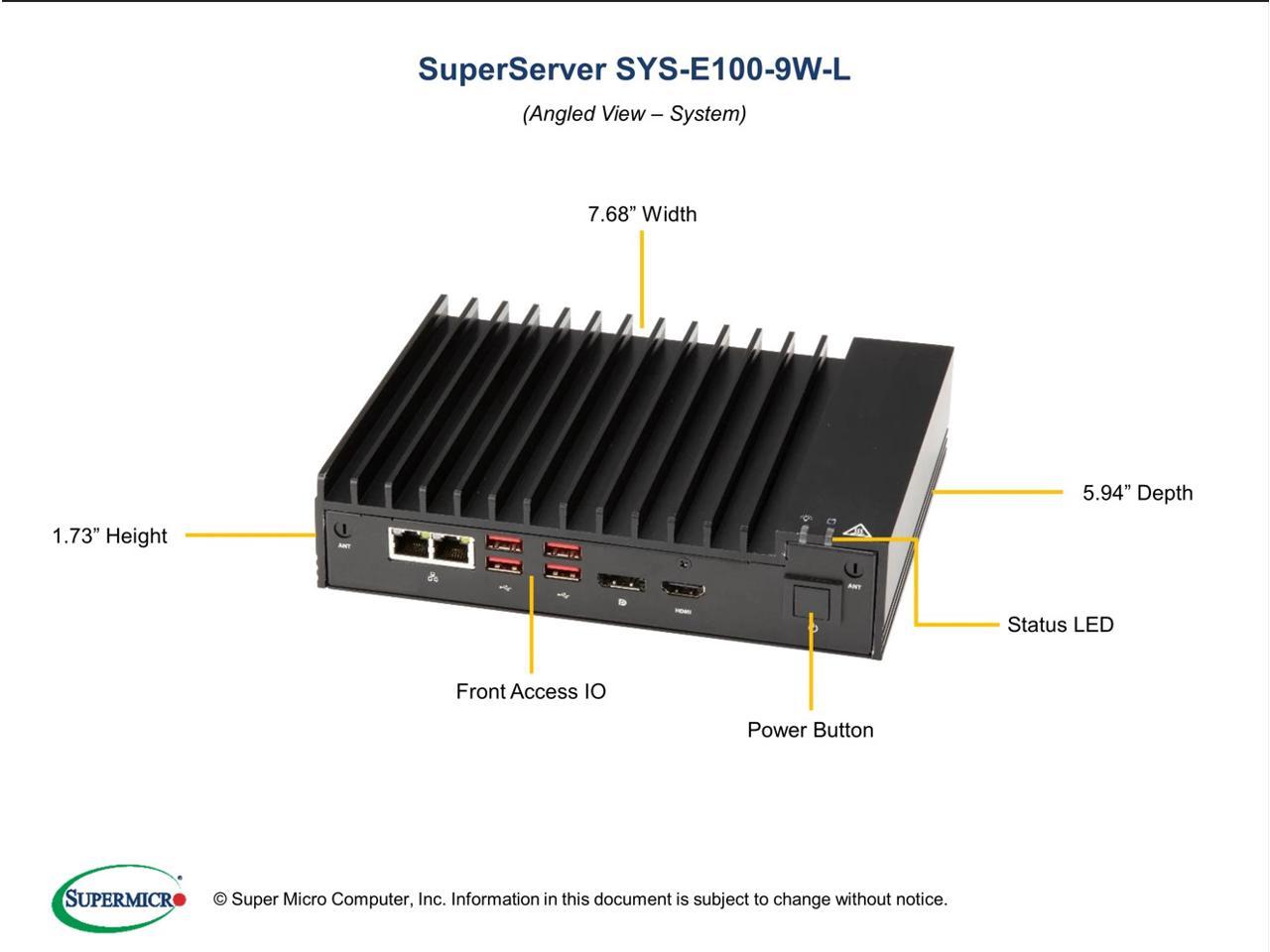 Supermicro SYS-E100-9S-L System Sys-e100-9s-l Core I3-7100u 32gb Fcbga