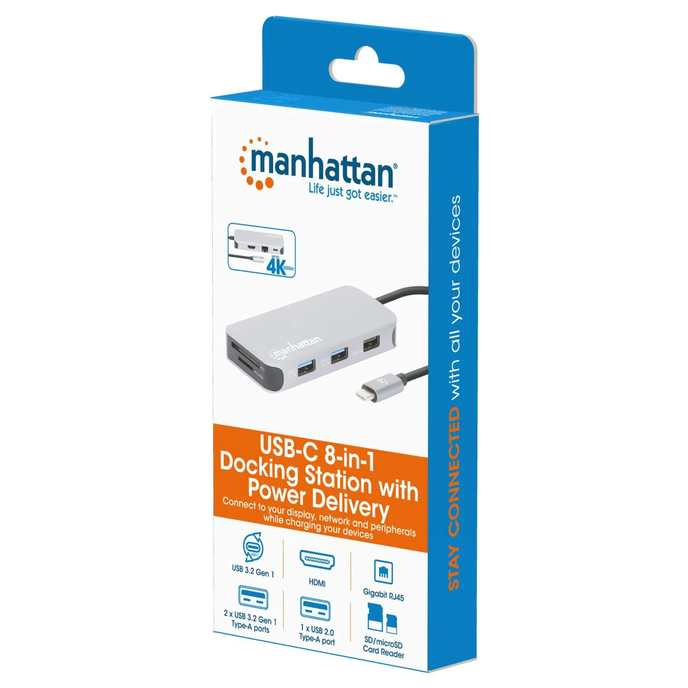 Manhattan 130615 Usb 3.2 Gen 1 Type-c Male To Hdmi (4k@30hz), Three Us