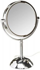 Jerdon JER-HL8808CL 8x Lighted Table Top Mirror Chrome