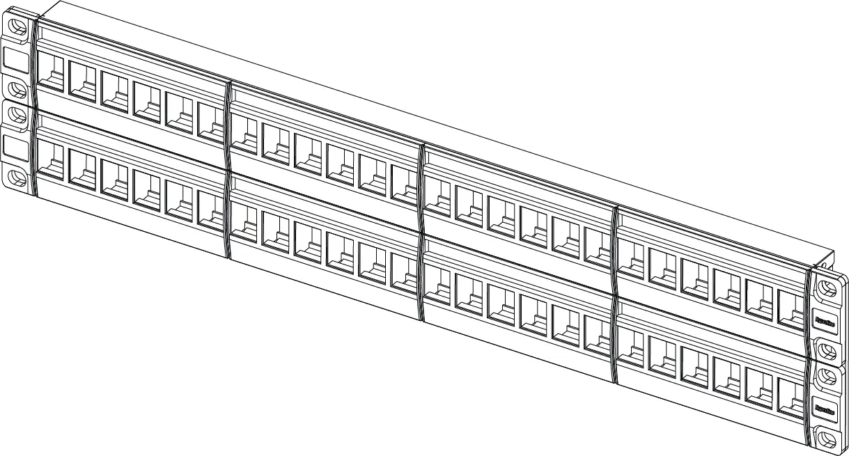 Hyperline HY-PPBL4-19-48-RM Modular Blank Patch Panel 48 Ports 2u