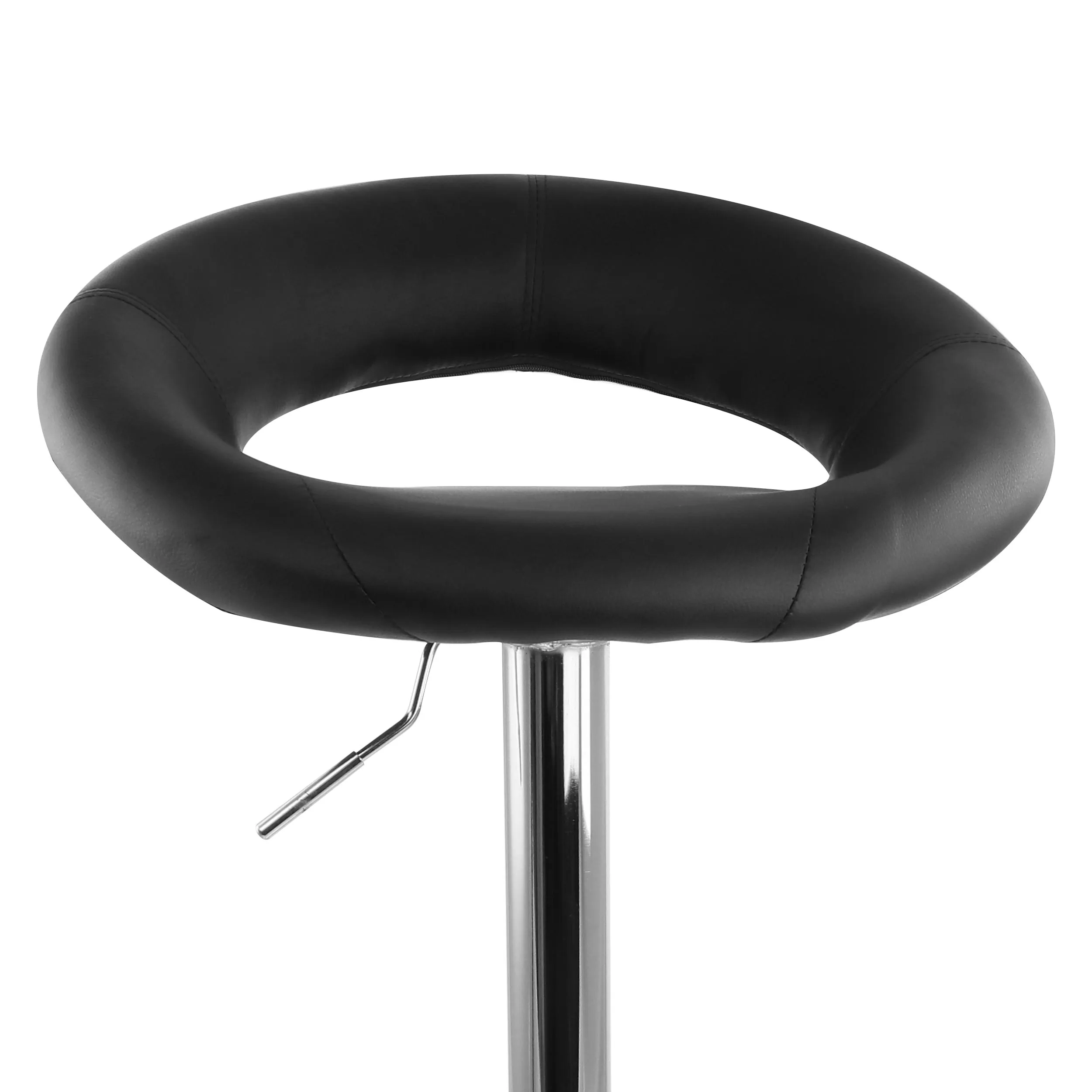 Elama ELM-703-BLK 2 Piece Retro Adjustable Faux Leather Bar Stool In B