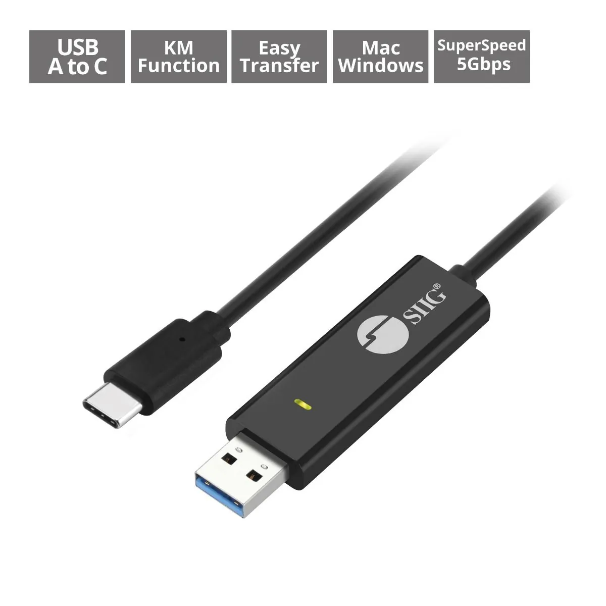 Siig JU-CSL211-S1 Usb A C Data Km Switch Cable