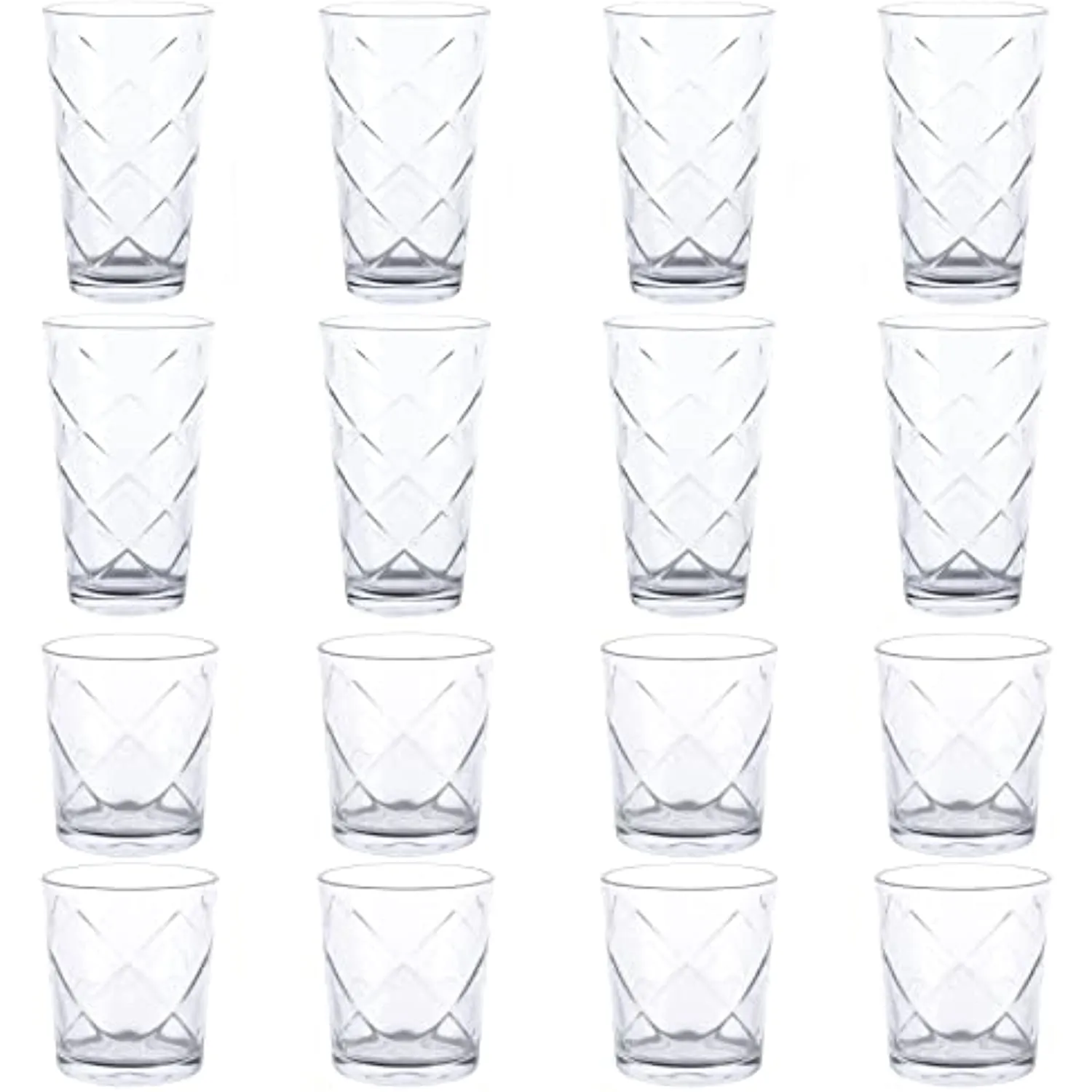 Gibson 78978-16RR 16pc Etched Glass Tumbler Set