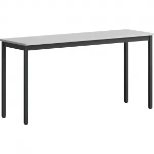 Lorell LLR 60754 Utility Table - Gray Rectangle, Laminated Top - Powde