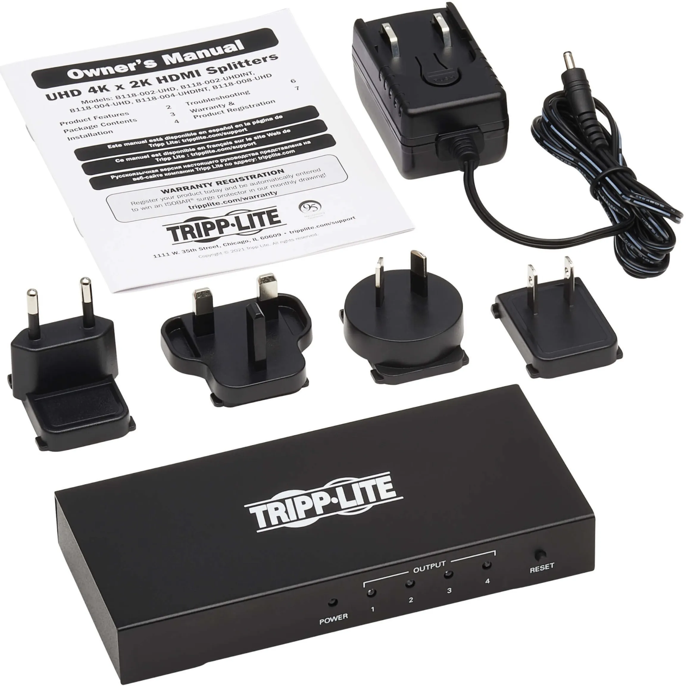 Tripp B118-004-UHDINT Hdmi Splitter 4 Port Intl