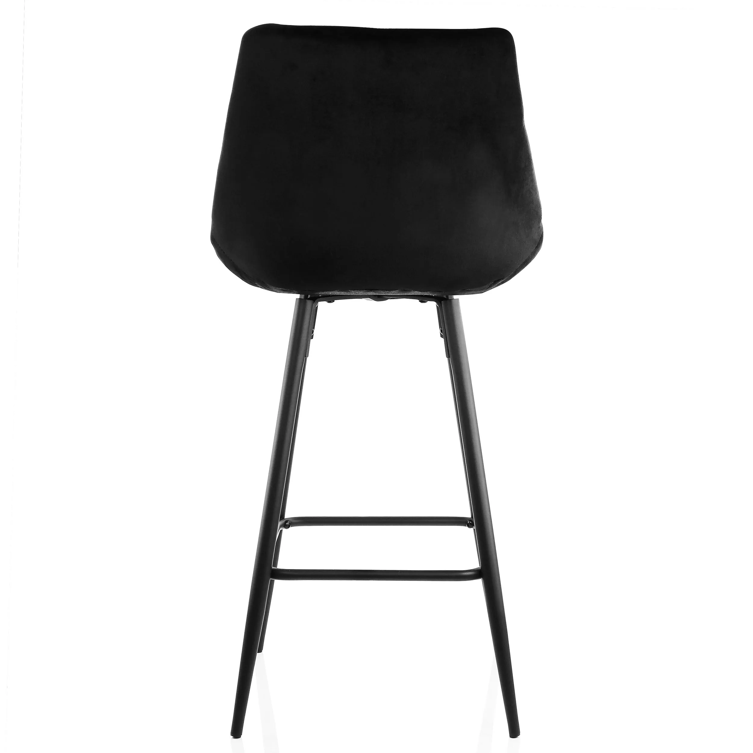 Elama ELM-222-BLK 2 Piece Velvet Tufted Bar Chair Set In Black