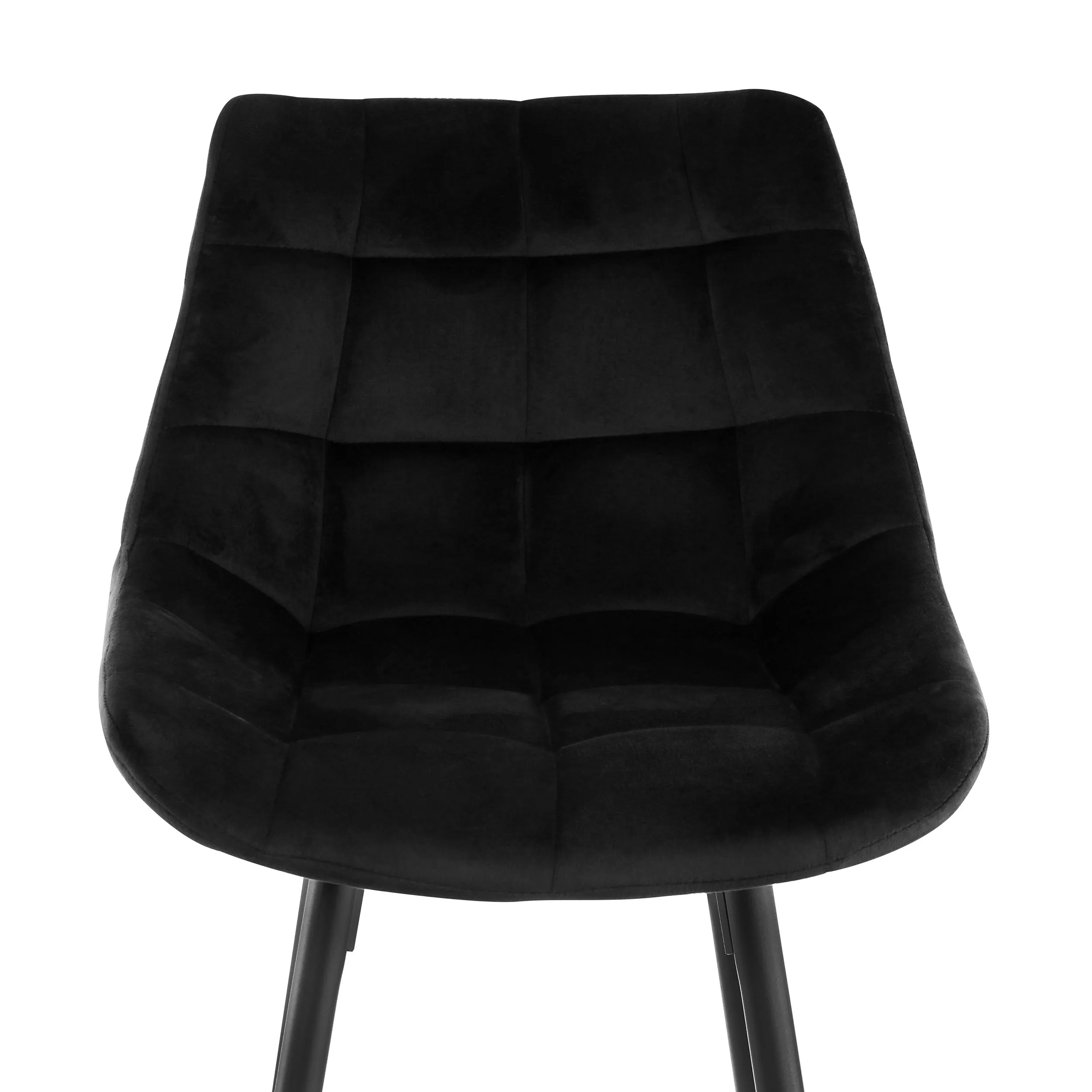 Elama ELM-222-BLK 2 Piece Velvet Tufted Bar Chair Set In Black