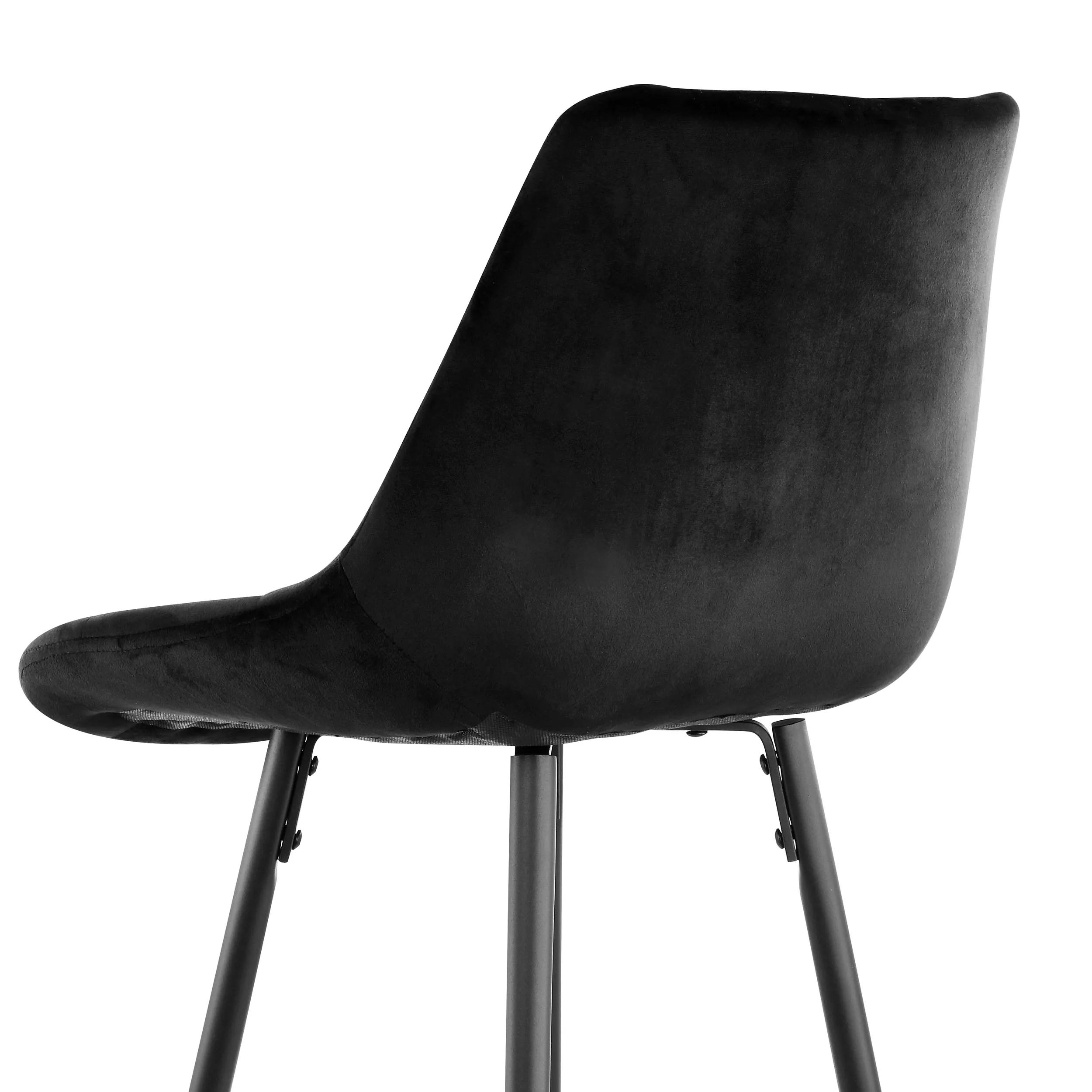 Elama ELM-222-BLK 2 Piece Velvet Tufted Bar Chair Set In Black