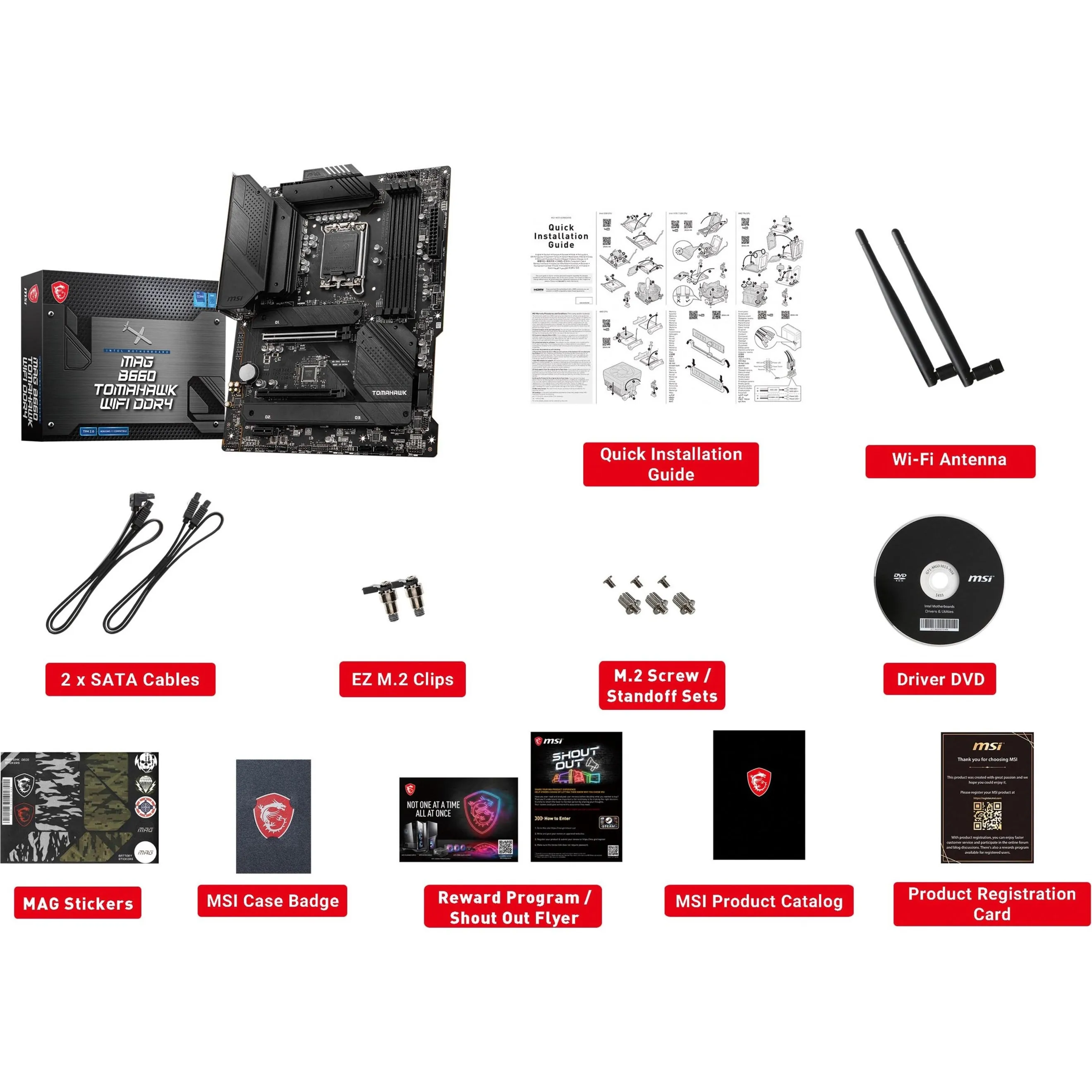 Msi B660TOMWID4 Mag B660 Tomahawk Wifi Ddr4 Atx Motherboard